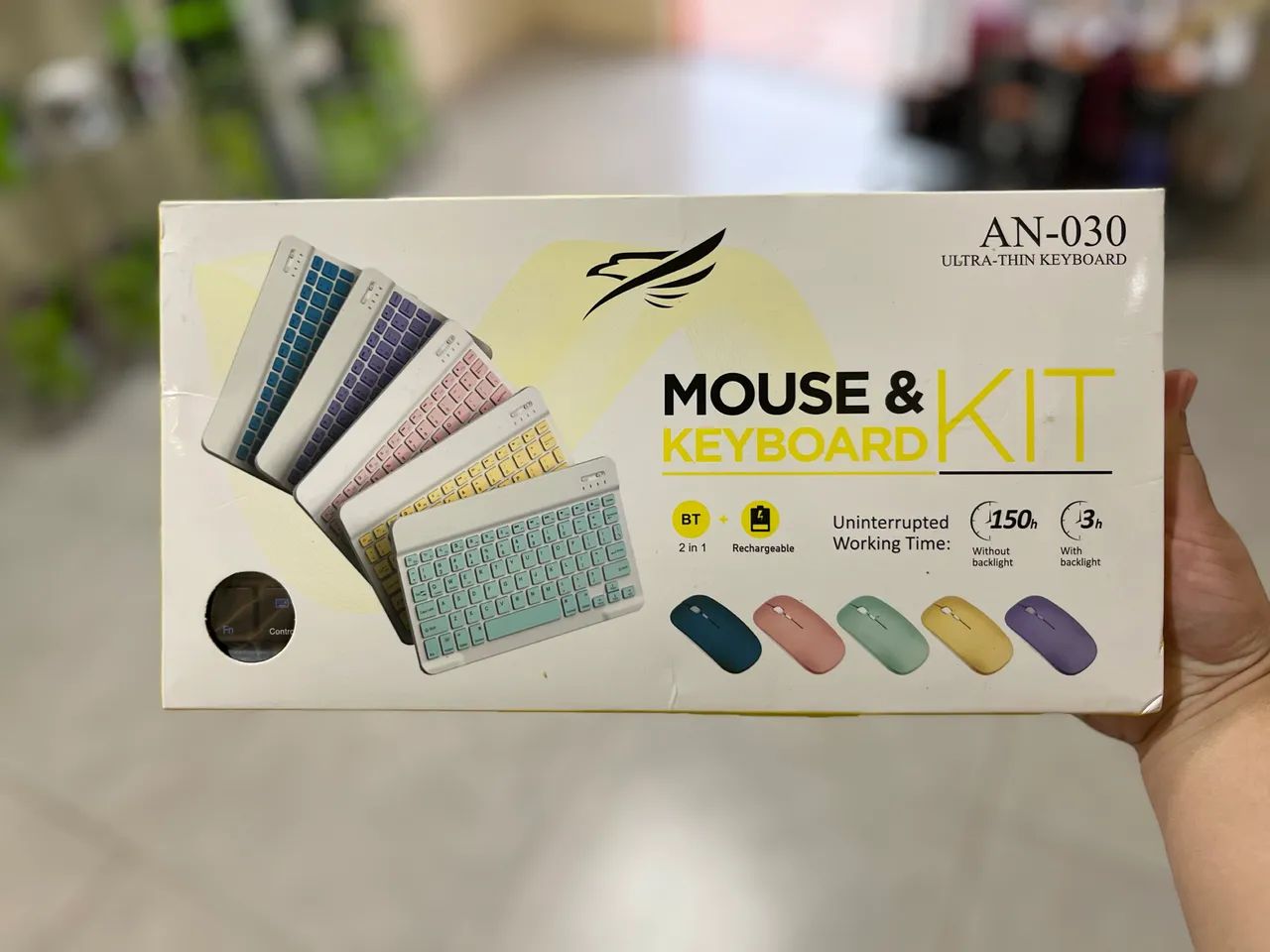 Kit teclado e mouse Bluetooth 