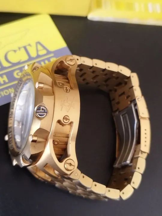 Relógio Invicta dourado masculino - Foto 5