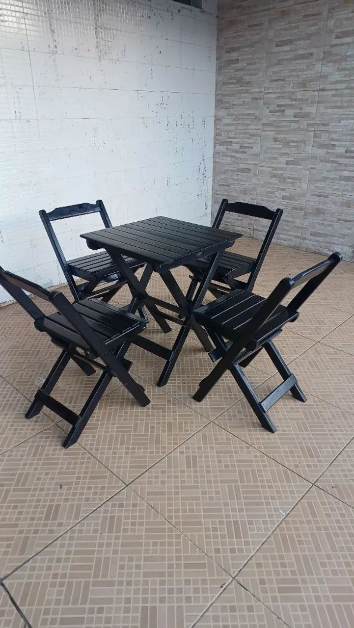 Conjunto de Mesas Dobráveis de Madeira - Foto 4