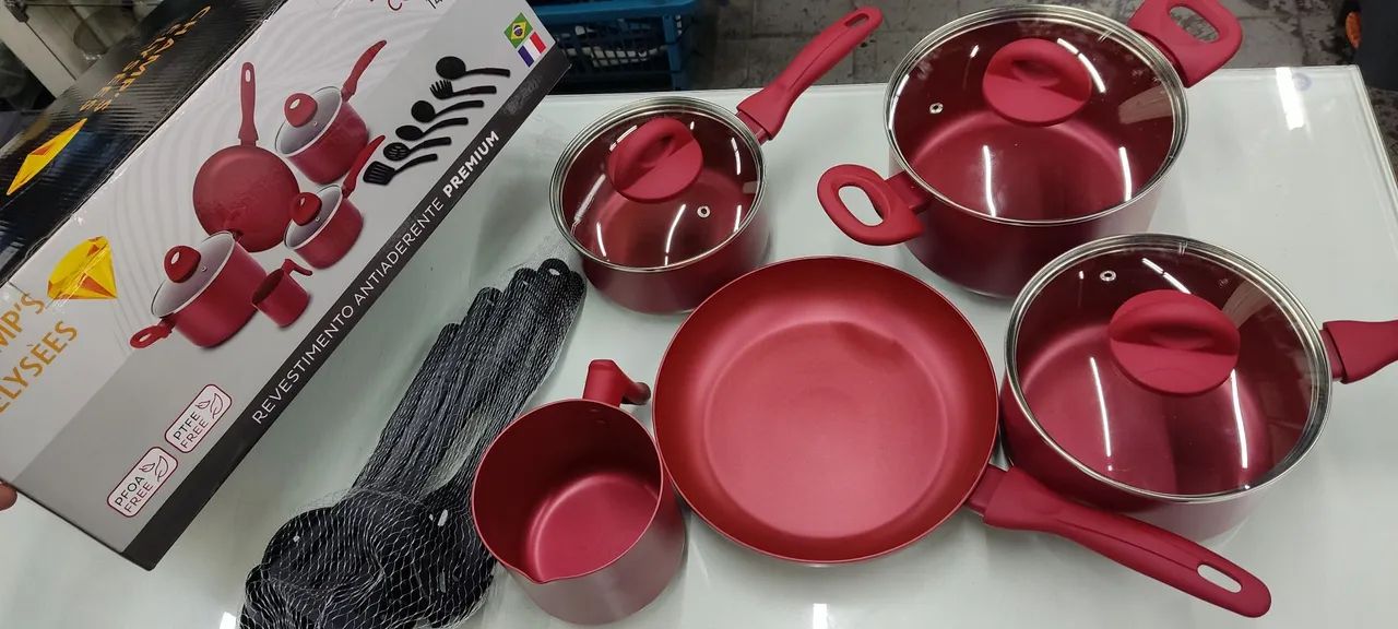 Conjunto de Panelas anti aderentes ( fogão INDUÇÃO OU GÁS COMUM 