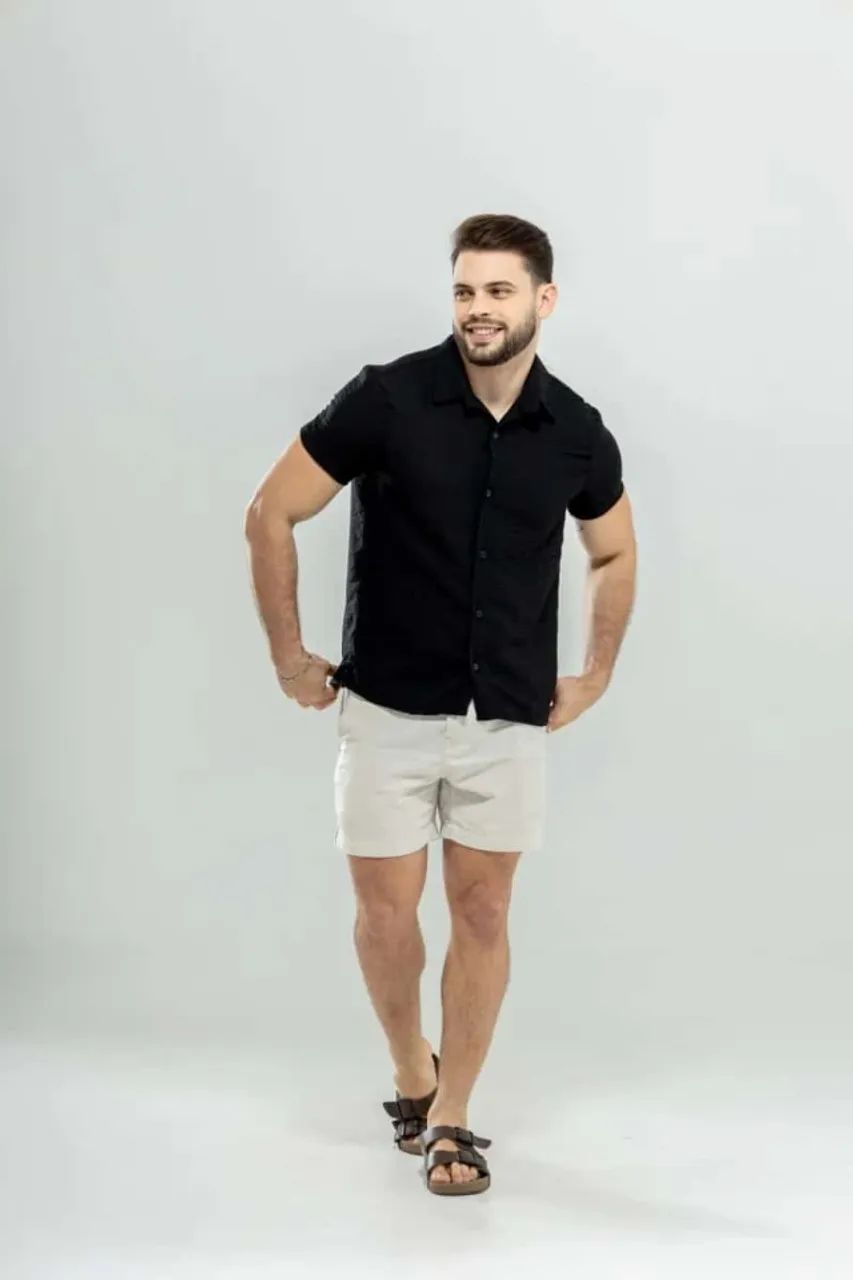 Camisa de Linho Manga Curta - Foto 2