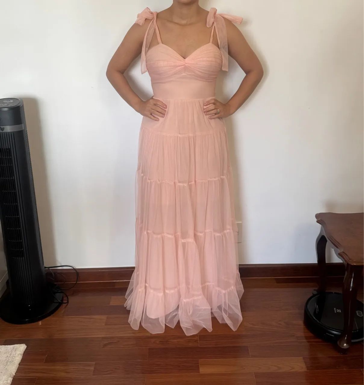 Vestido rosa de tule longo - Foto 2