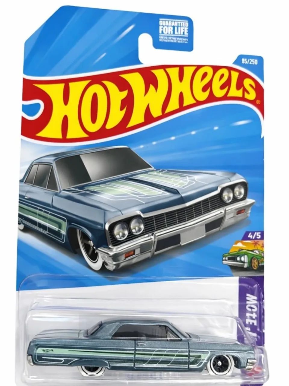 Hotwheels Carrinho 64 Impala Layin' Low 4/5 Azul-turquesa