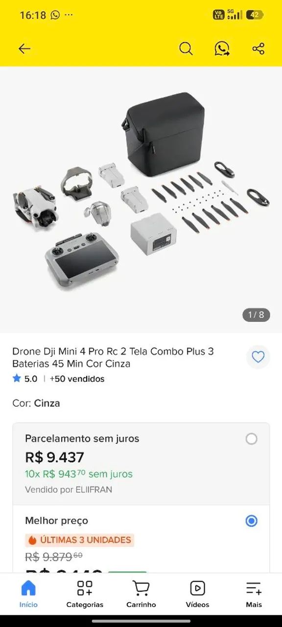 Drone dji mini 4 pró  - Foto 3
