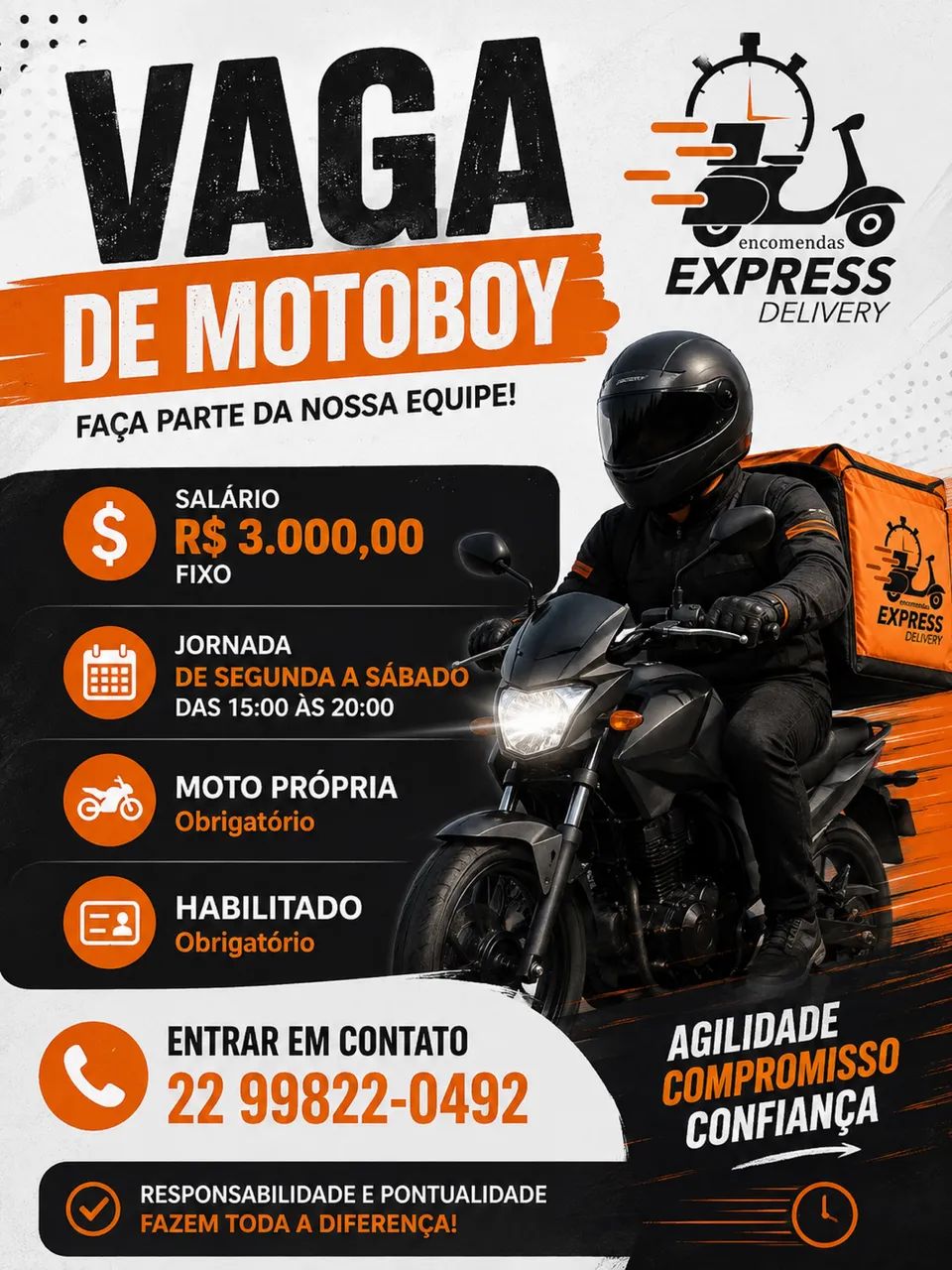Vaga para motoboy