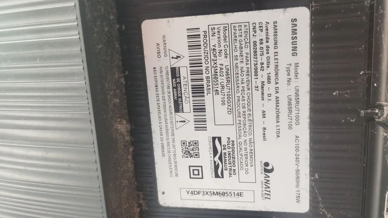 Tv Samsung 65 polegadas para retirada de peças 