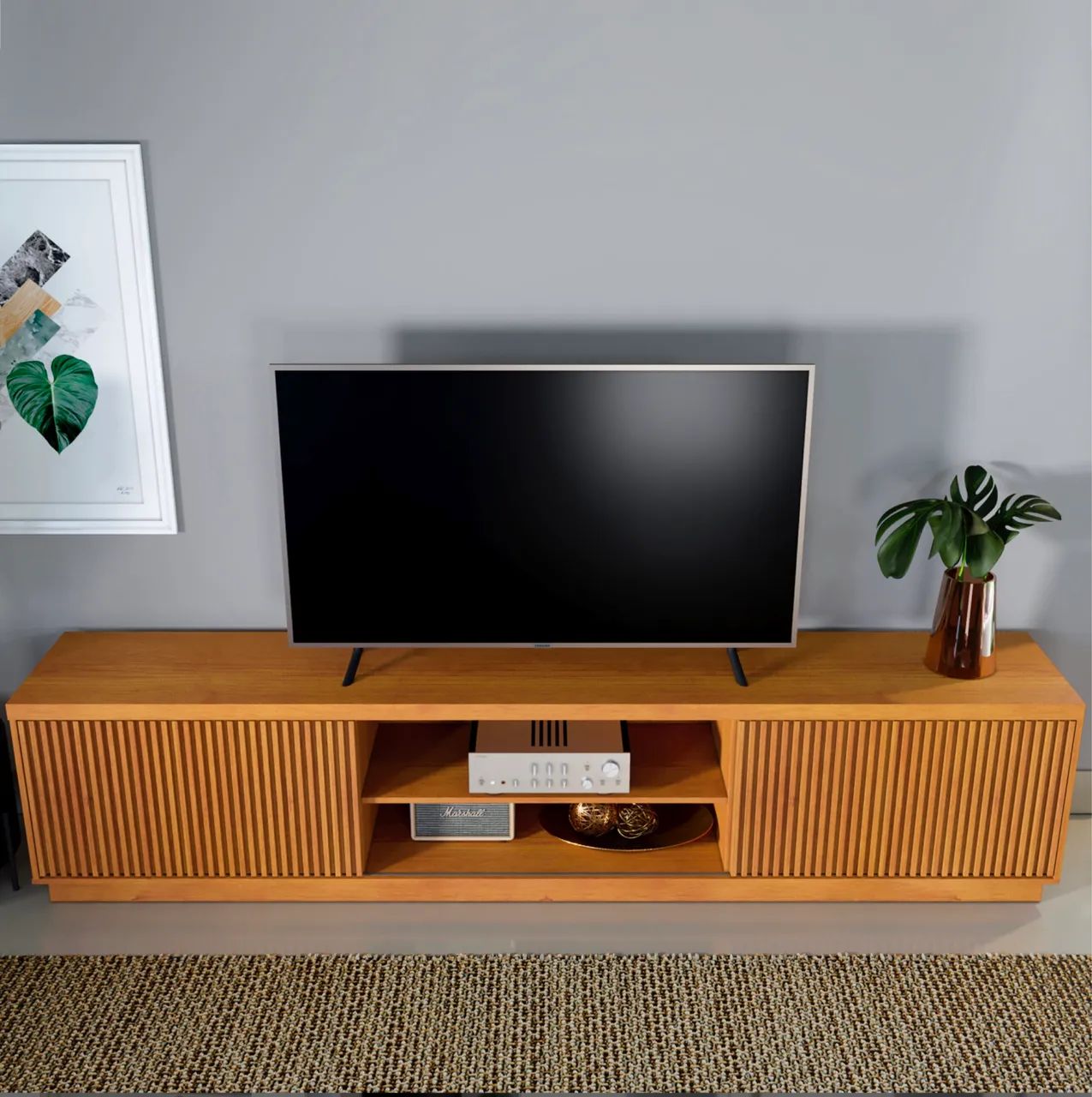 Rack Arezzo até 75? - 100% MDF, Ripado Exclusivo e Máxima Imponência - Foto 5