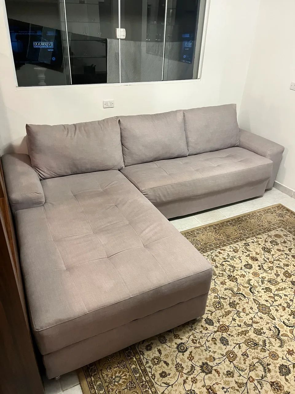 Sofá de Canto em L Confortável e Super Conservado  - Cinza (2,80m) - Foto 4