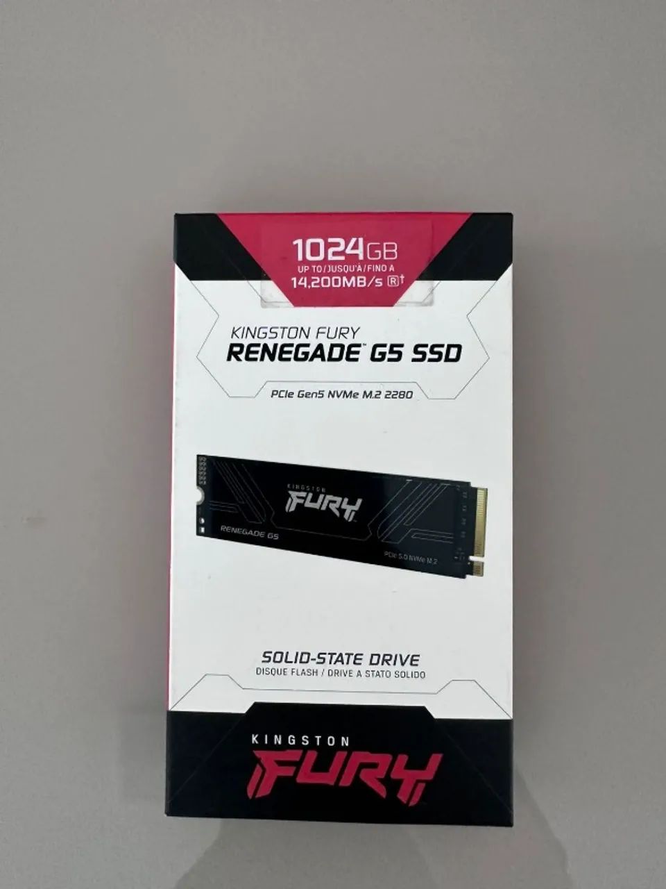 SSD Kingston FURY Renegade, 1TB, Gen5 até 14.200MB/s - NOVO!