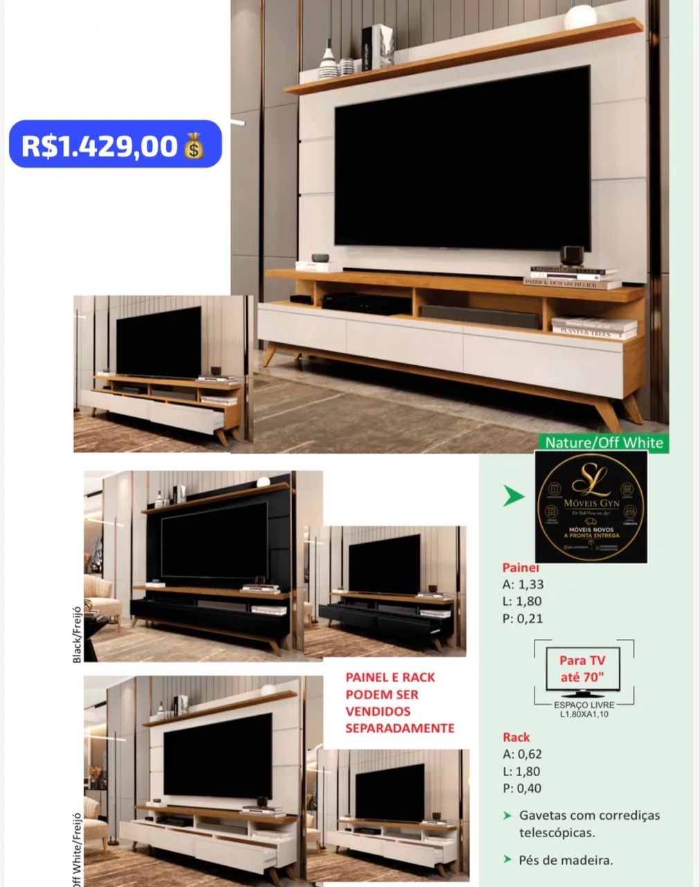 Painel e Rack 3Gavetas