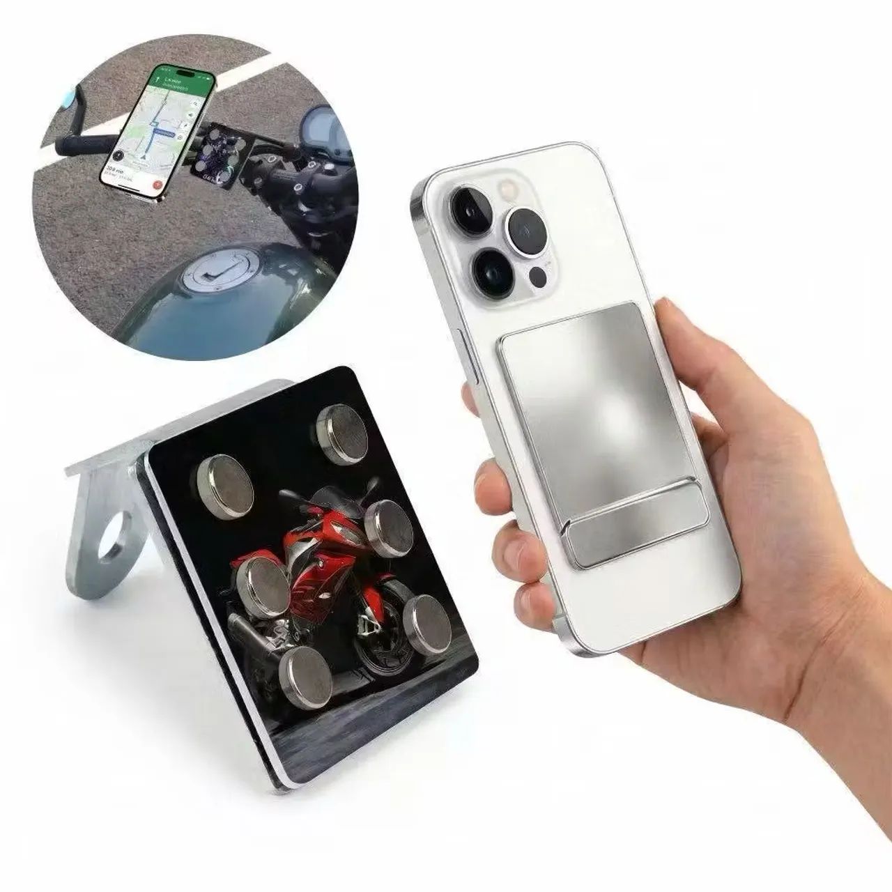 Suporte de celular magnético para moto 
