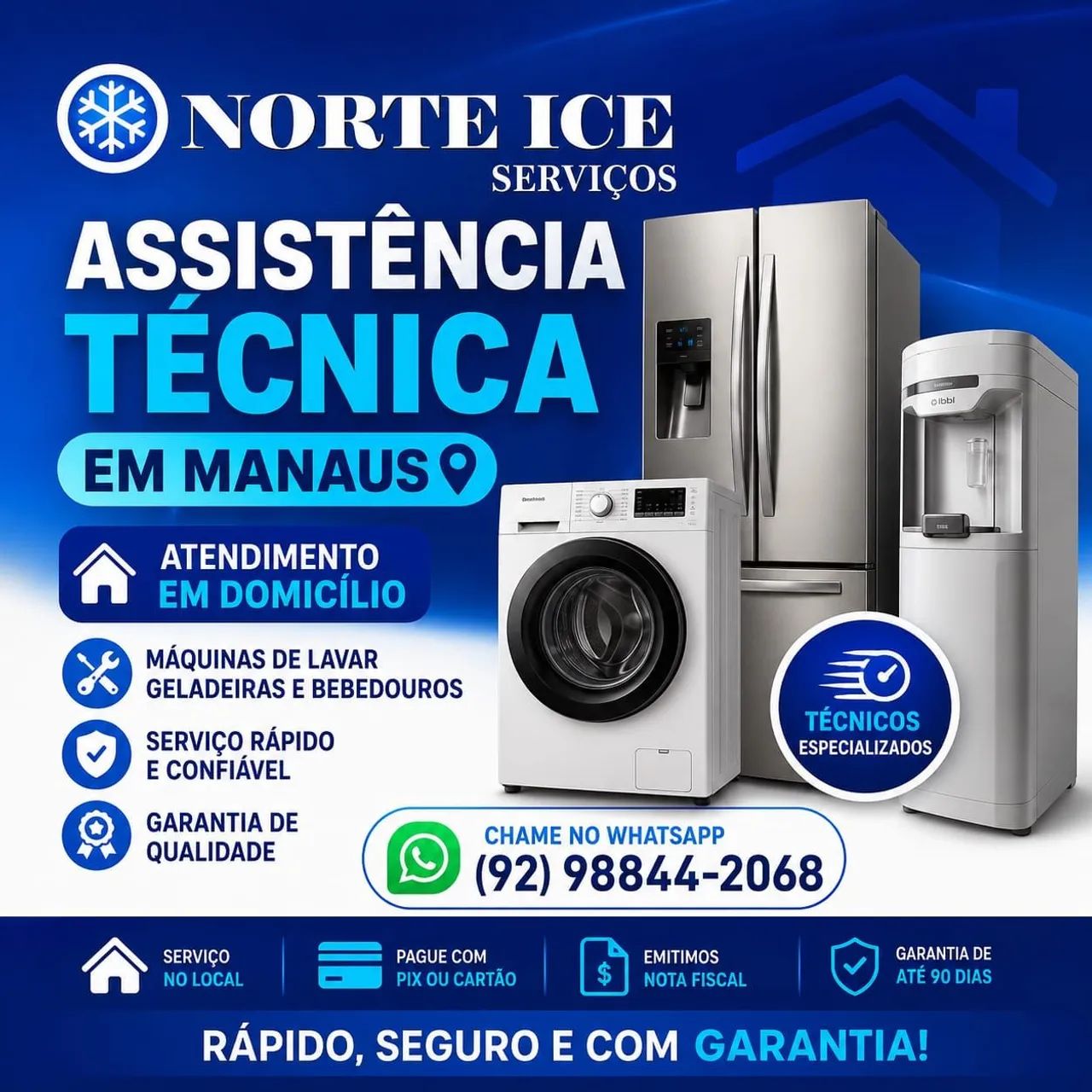 Conserto Lavadora de roupa e Geladeira.