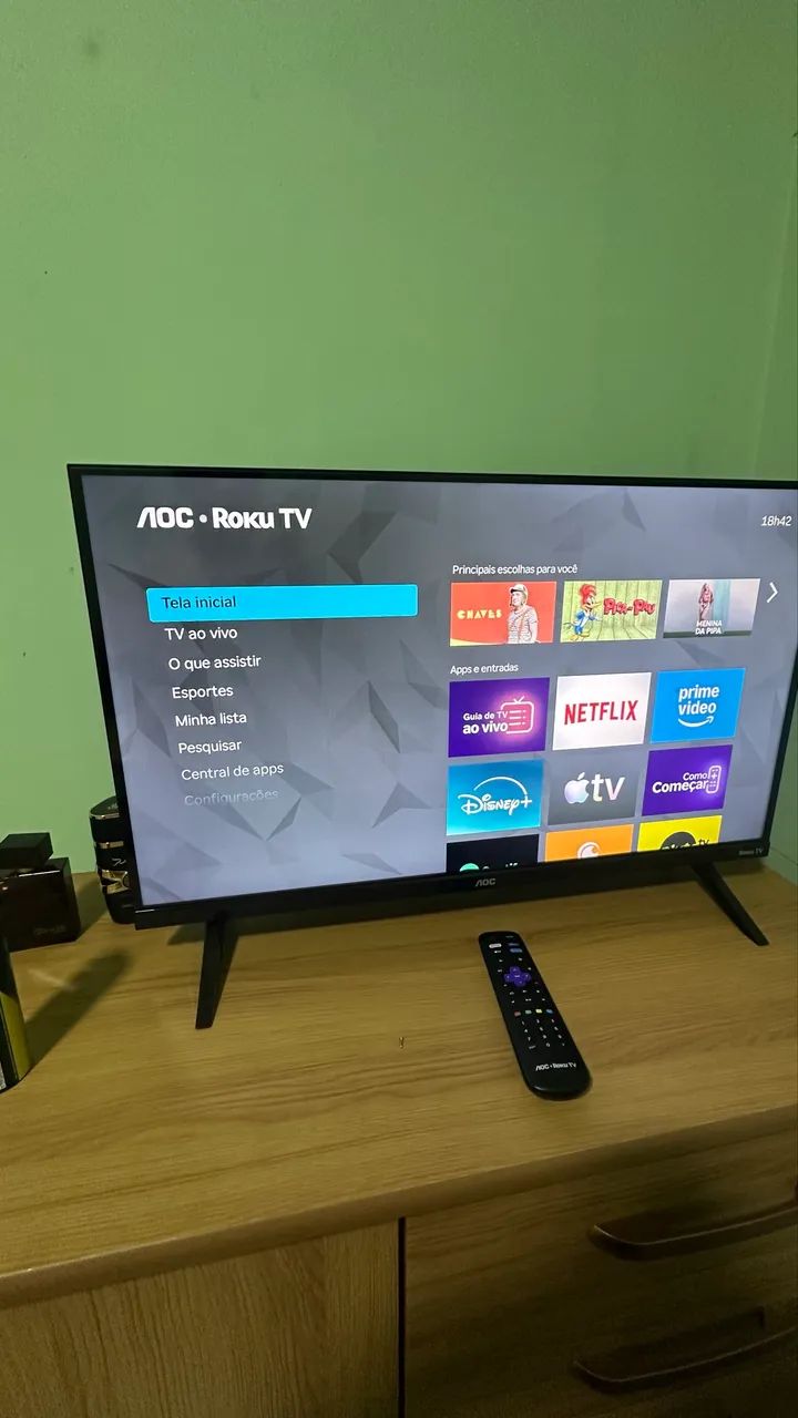 OPORTUNIDADE! Smart TV AOC 32? Roku - Estado de Nova! ?