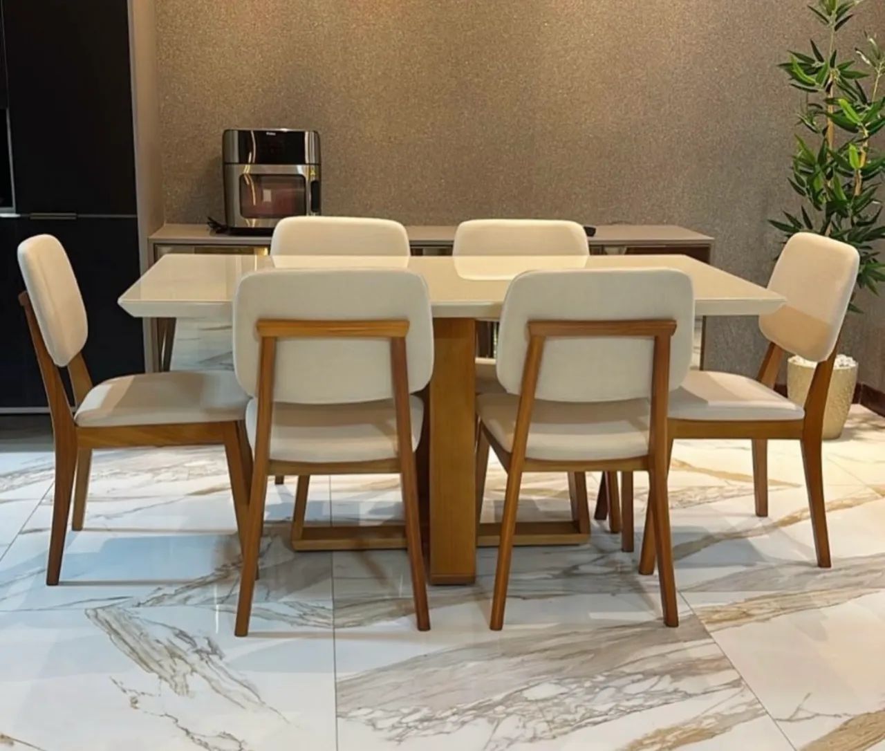 MESA DE JANTAR 160x80 COM 6 CADEIRAS  - Foto 2