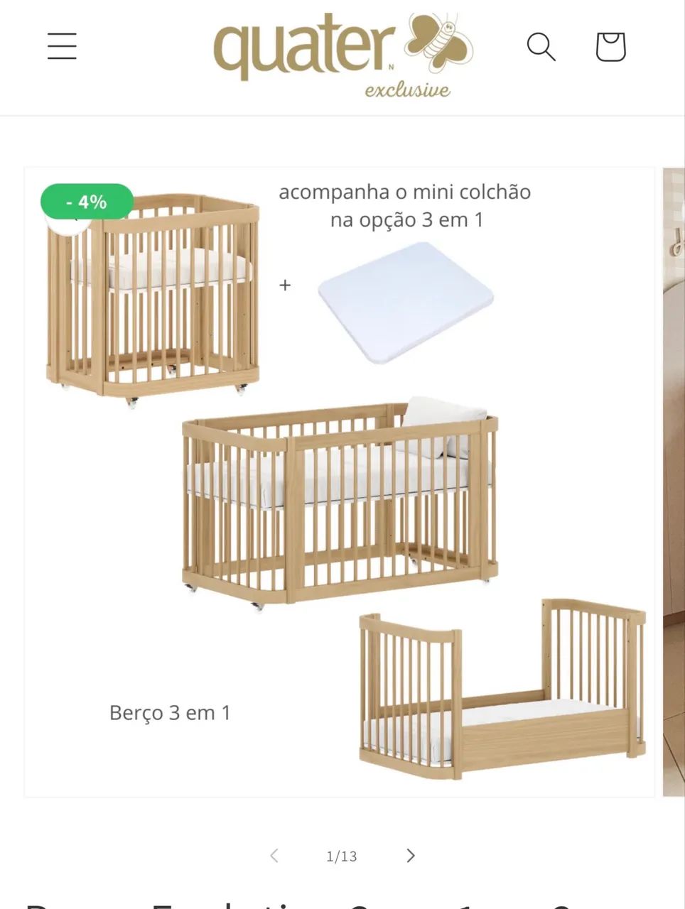 Berço evolutivo QUARTER
