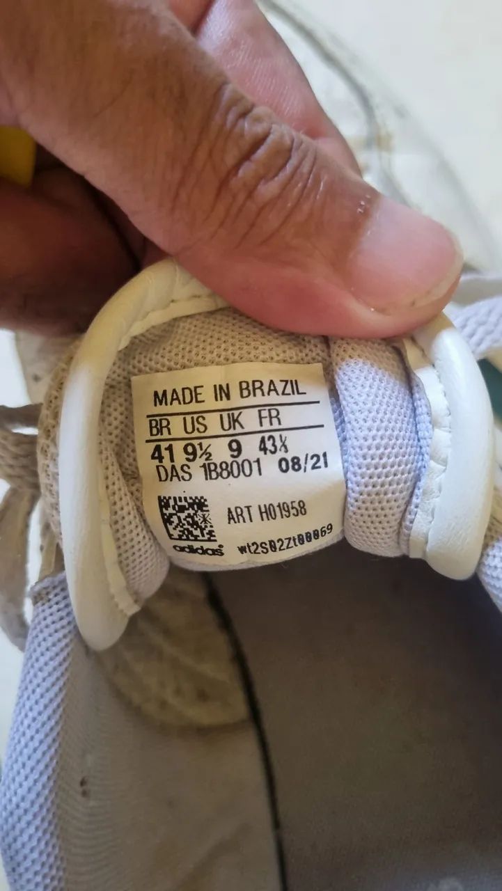 Tênis Adidas branco e verde original 41 - Foto 4
