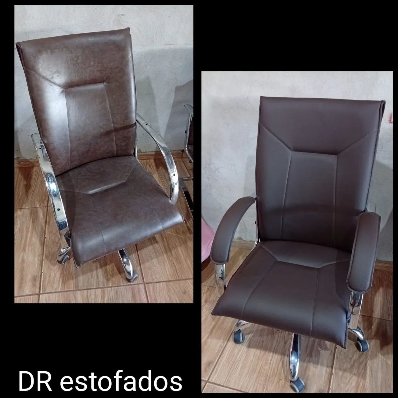 Reformas de cadeiras de escritório, cadeiras de cozinha, poltronas. 