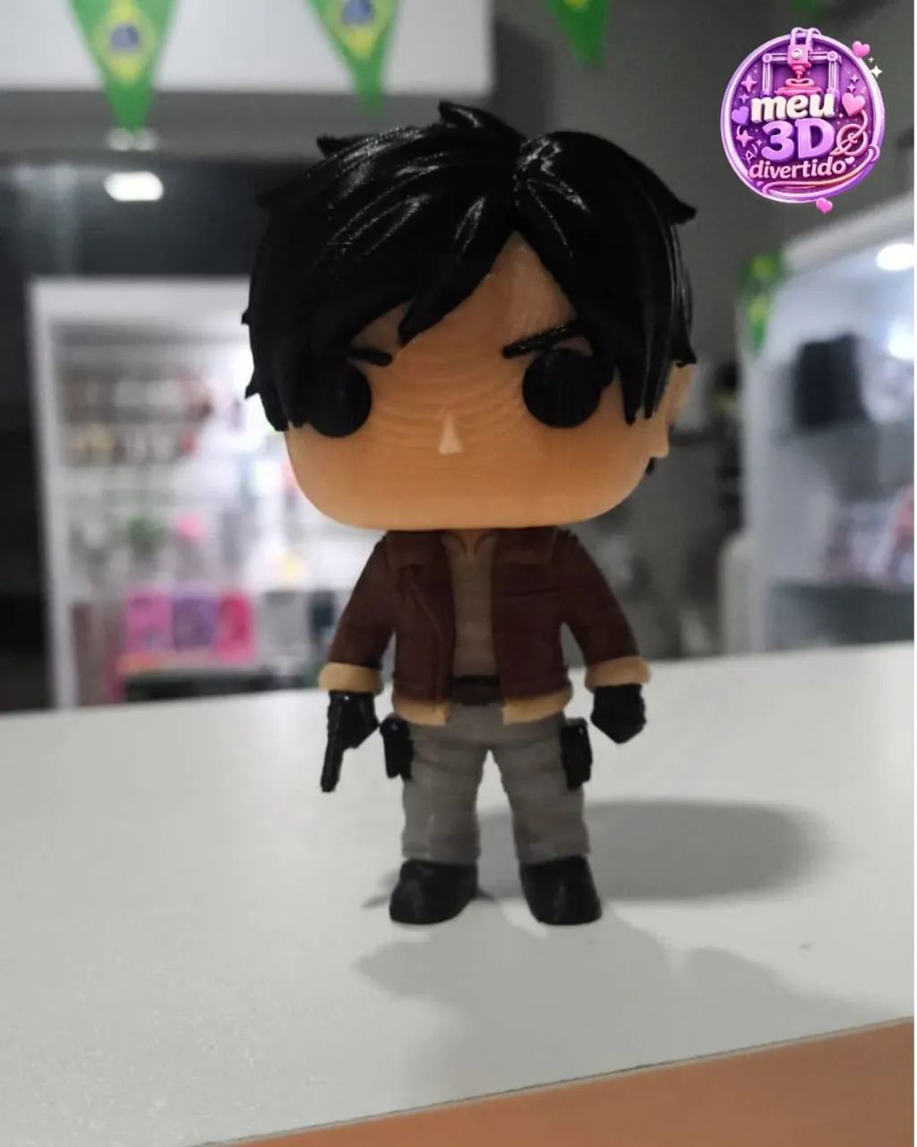 Funko Pop Leon resident evil impressão 3d  - Foto 2
