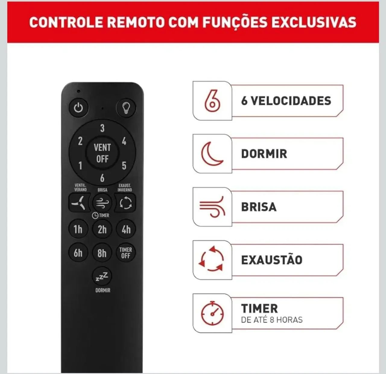 Ventilador de Teto Arno Ultimate Bivolt Preto VX14, 150W, Controle Remoto, 6 Velocidades - Foto 2