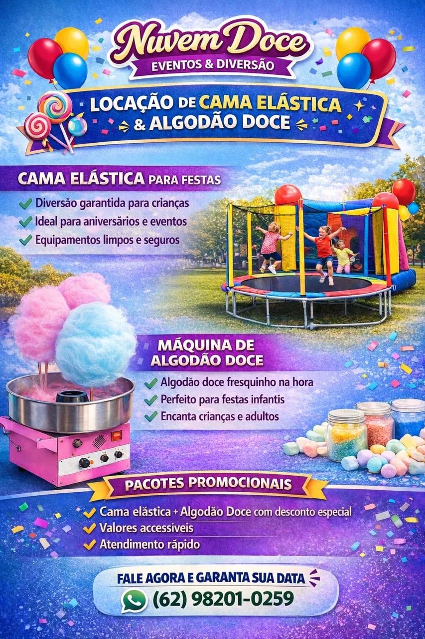 Locação de maquina de algodão doce 