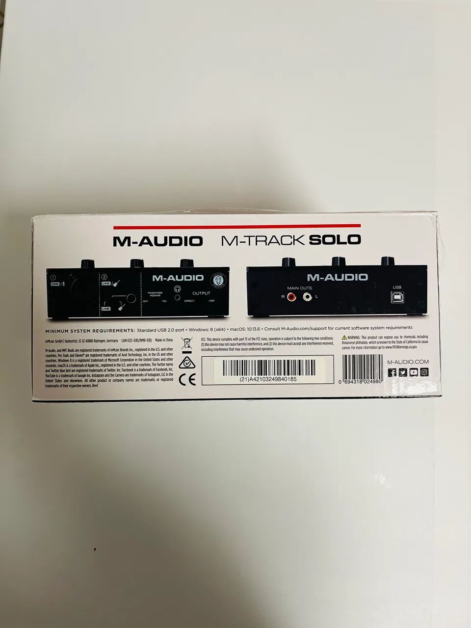 Interface M-ÁUDIO M-TRACK SOLO (Nova)  - Foto 5