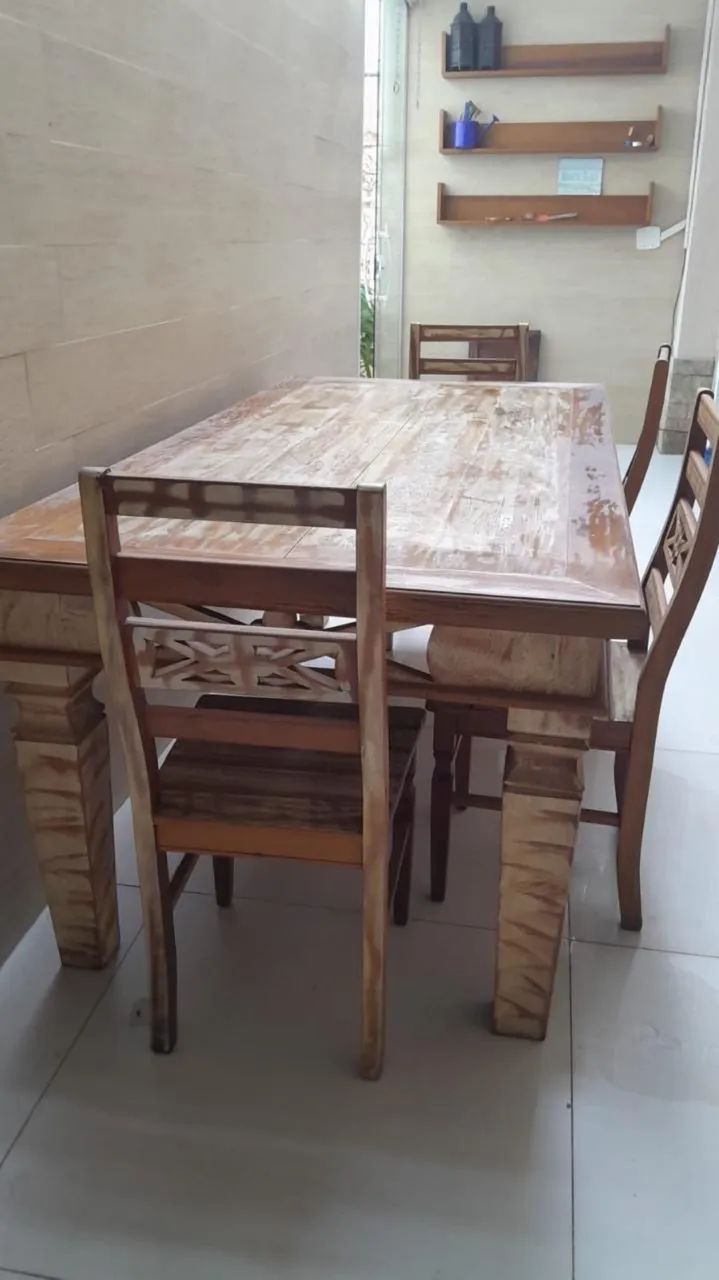 mesa de madeira de demolição - Foto 2