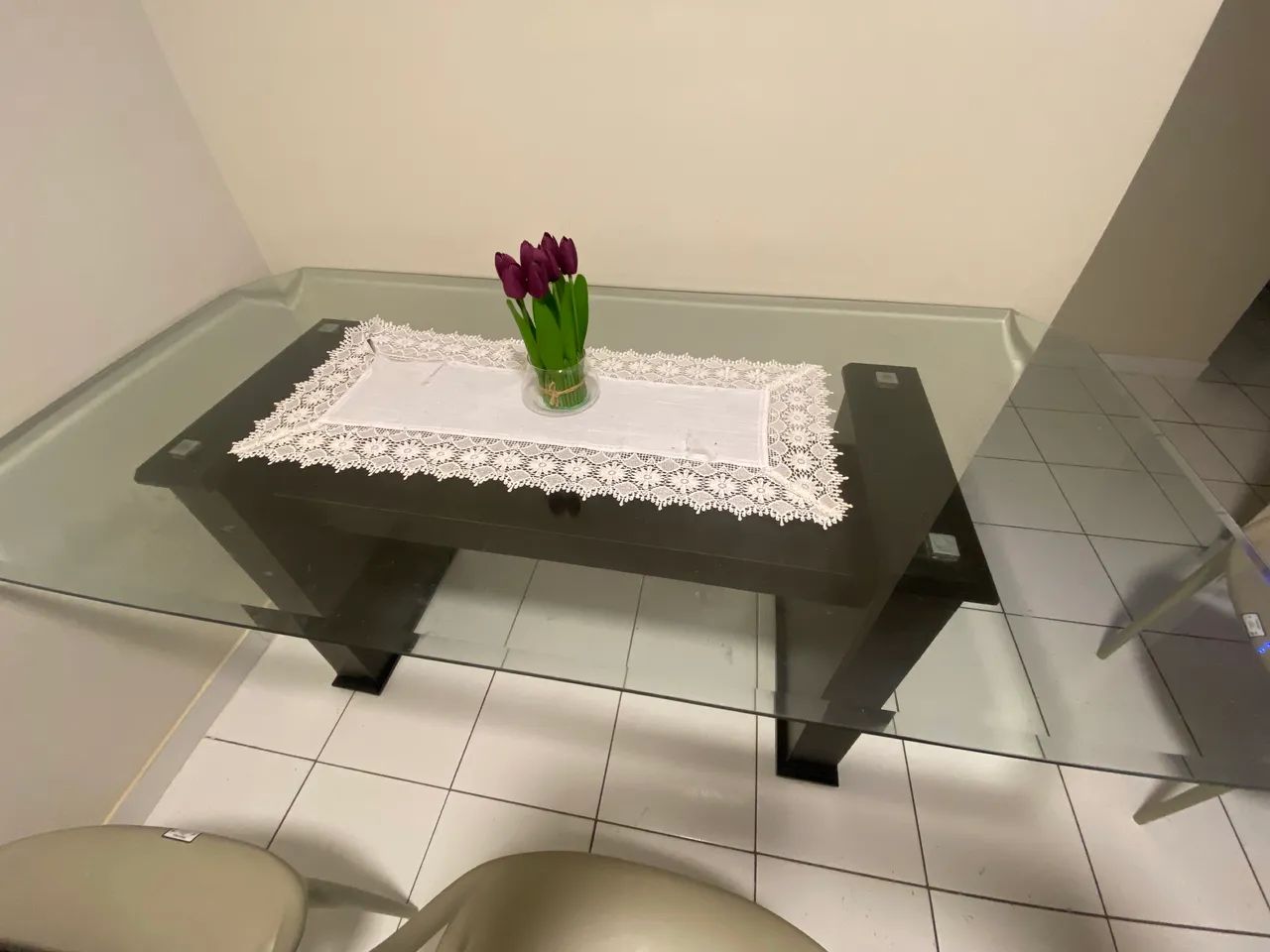 Mesa de jantar vidro 