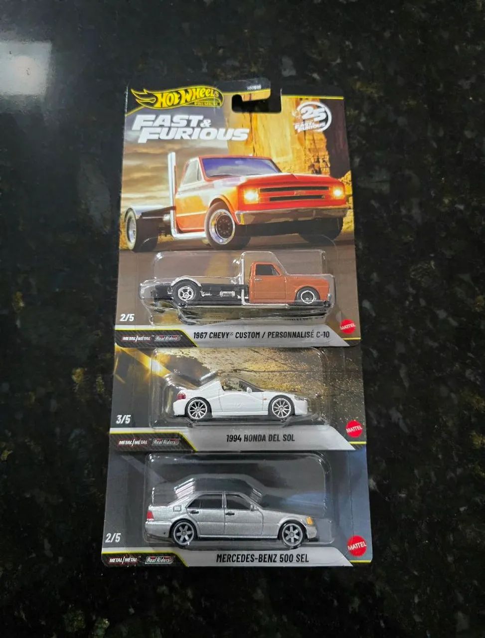 3 Hot Wheels Premium - Velozes e Furiosos (Set 25 Anos)
