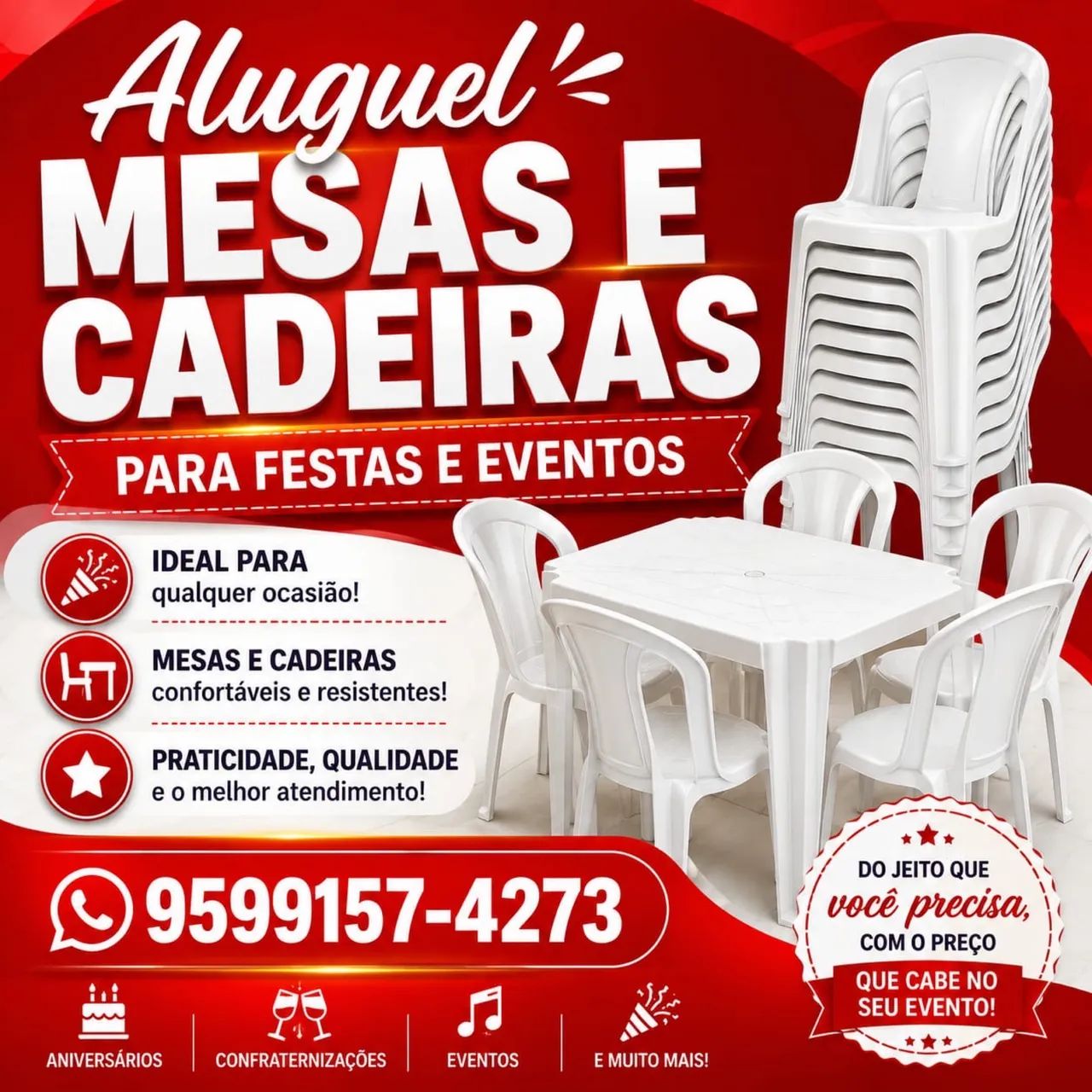 Aluguel de mesas,cadeiras e toalhas *73 - Foto 2