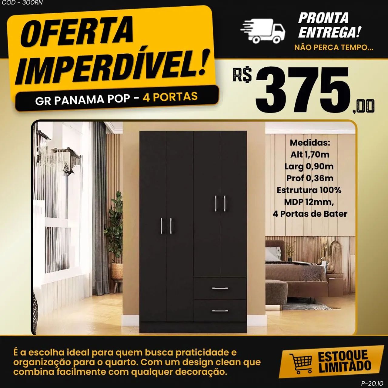 Guarda roupa de solteiro - ENTREGA IMEDIATA