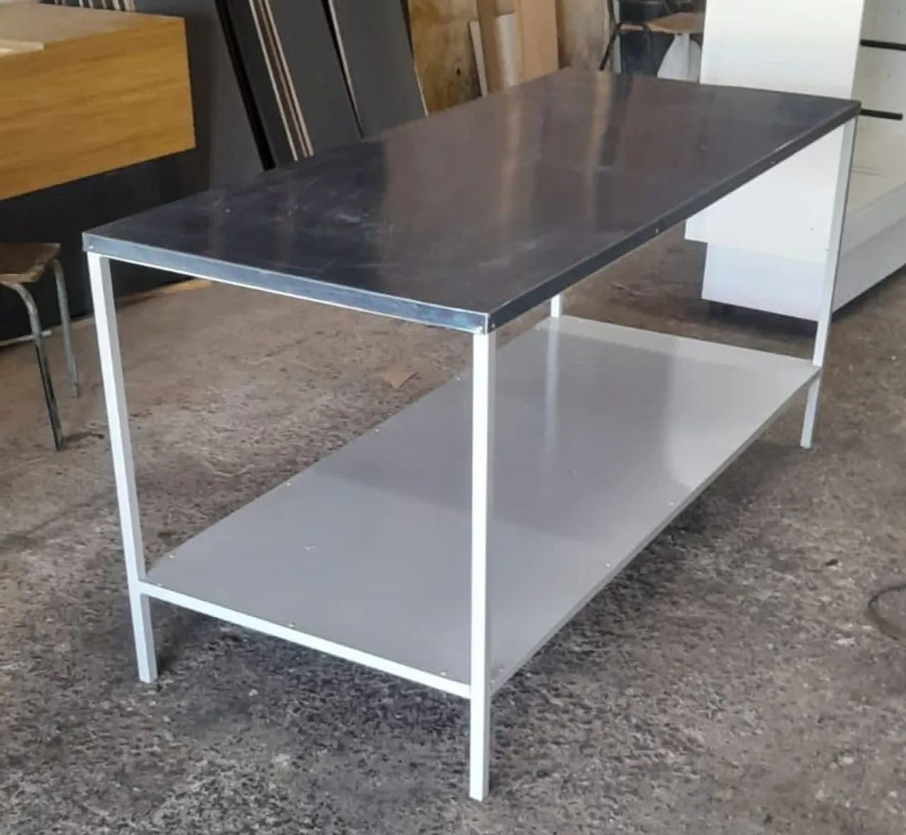 Mesa Inox tampo duplo 
