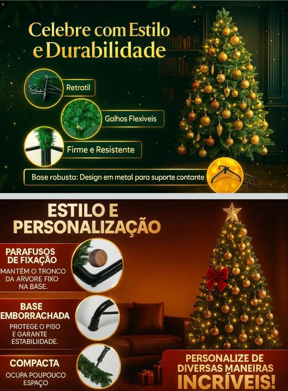 Árvore de Natal de 2,10 metros - Foto 2
