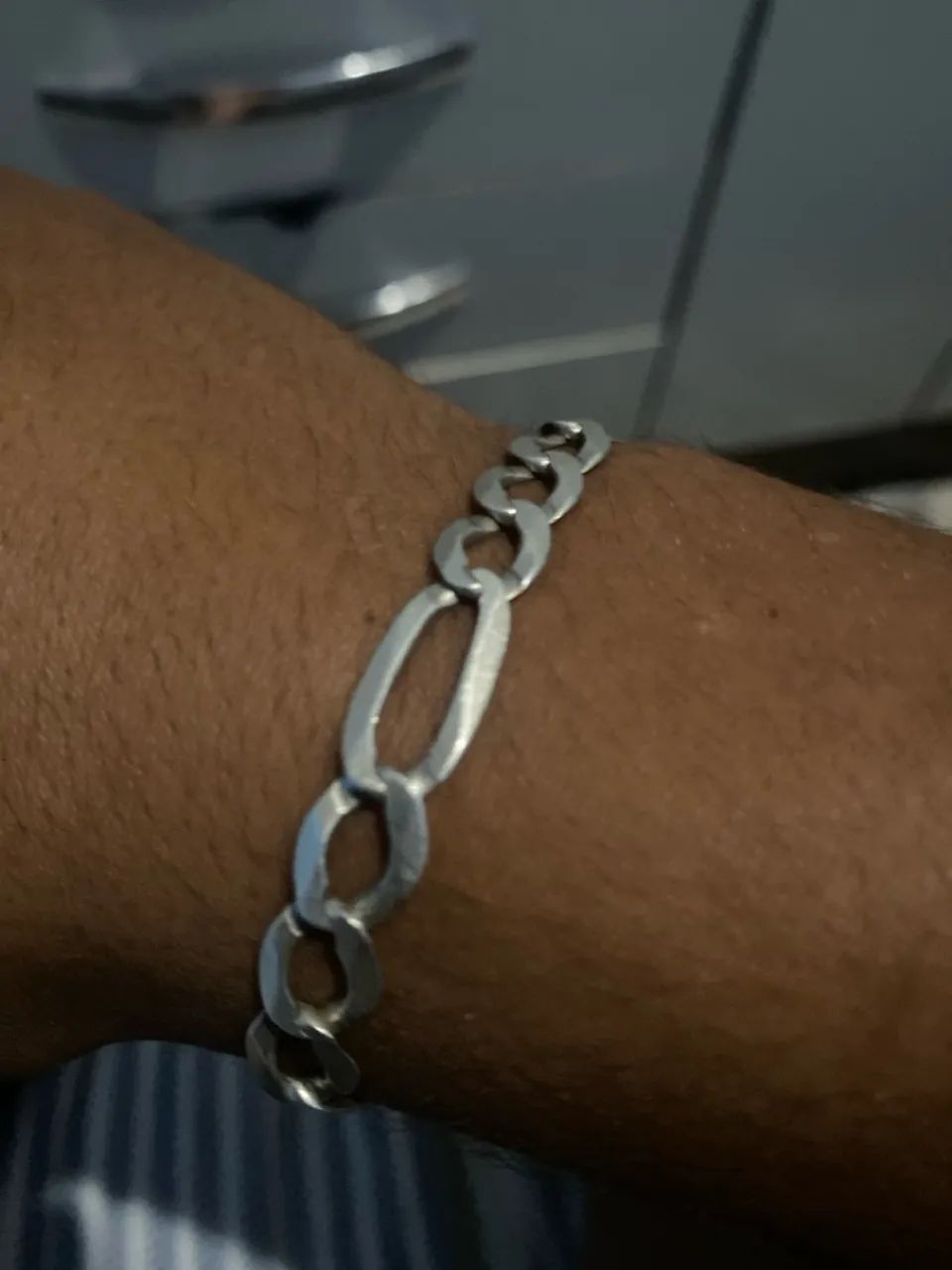 Pulseira de prata filé - Foto 3