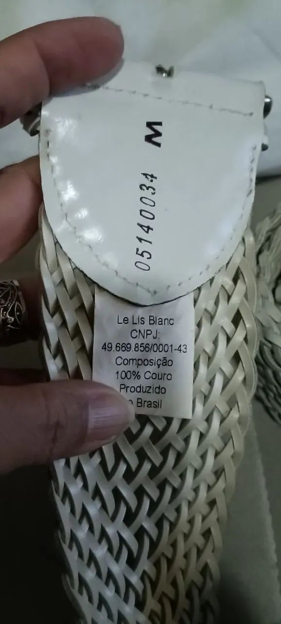 Cinto de couro da Le lis blanc, modelo tresse, tamanho M - Foto 3