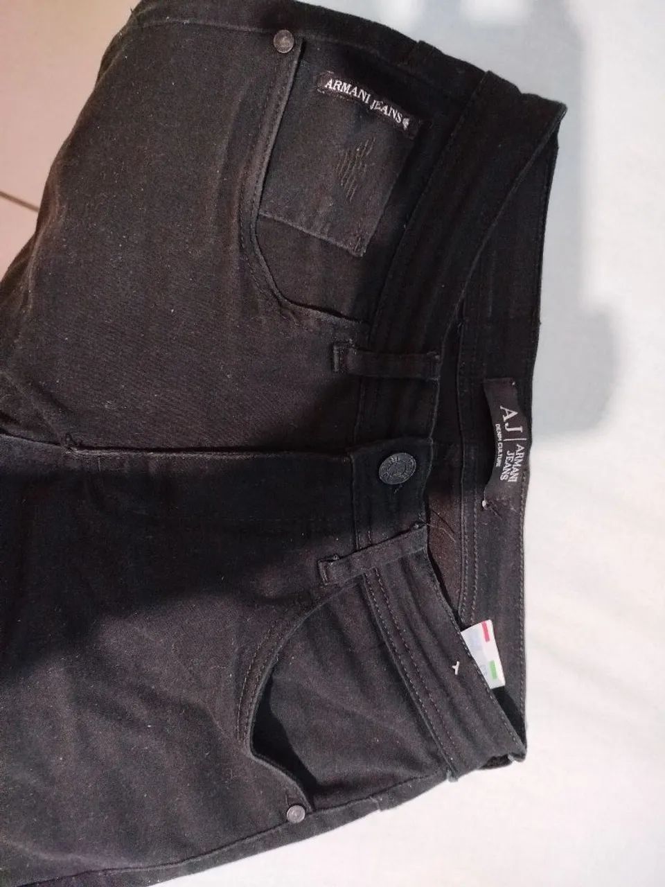 Calça Armani Jeans Preta Tam 38 (Original)