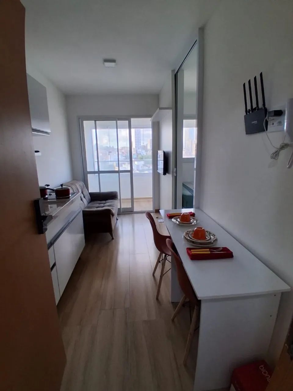 Apartamento quarto e sala - Vista mar