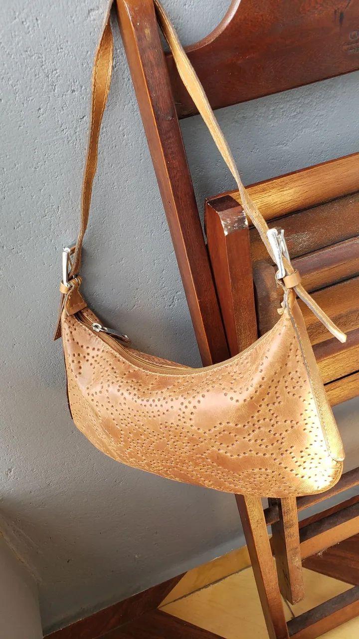 BOLSA LUZ DA LUA CARAMELO COURO  - Foto 4