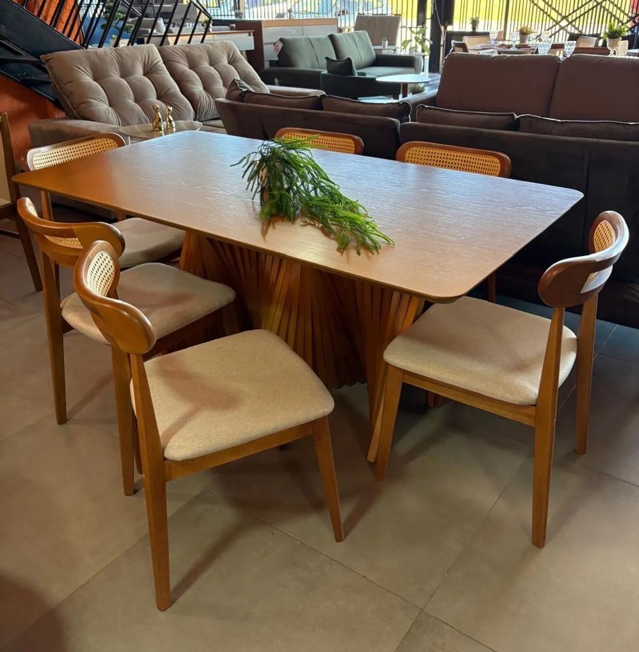 MESA TAMPO RETANGULAR 1,80 x 90 c/ 6 CADEIRAS - Foto 5
