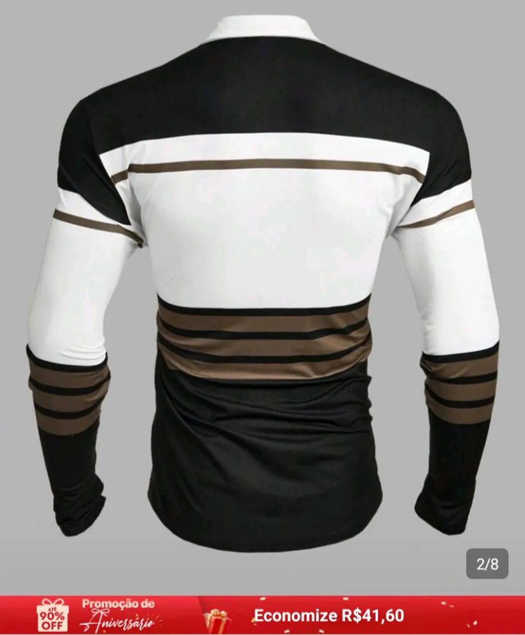 Camisa Polo Masculina Manga Longa - Foto 3