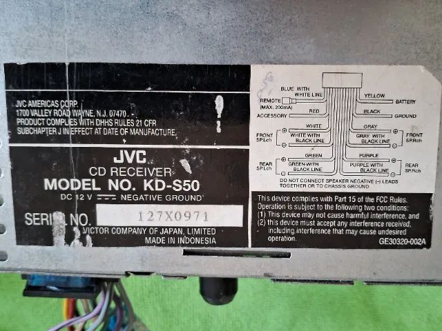 Rádio e CD Player Automotivo JVC KD-S577 40Wx4 Com Chicote - Foto 2