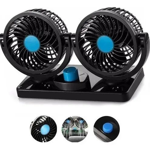 Ventilador Veicular Para Carro Van Caminhão Duplo 12v Ajustável - Loja Coimbra Entregamos
