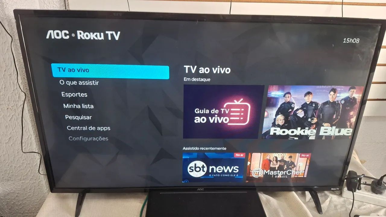 TV AOC ROKU 43 POLEGADAS SMART IMPECÁVEL COM GARANTIA DE FUNCIONAMENTO SUPER RÁPIDA...  - Foto 2