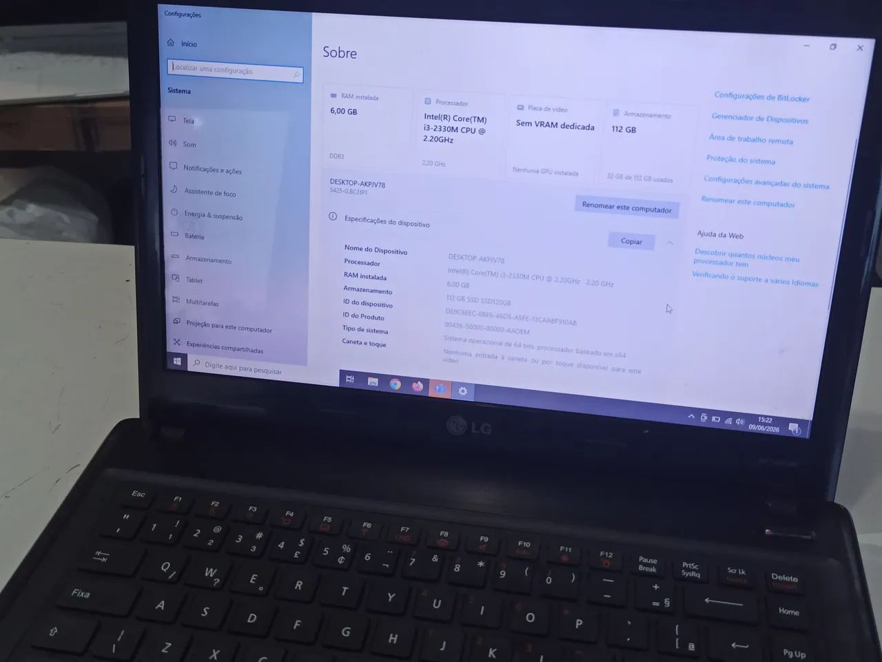 Notebook LG bom para sistema  - Foto 2