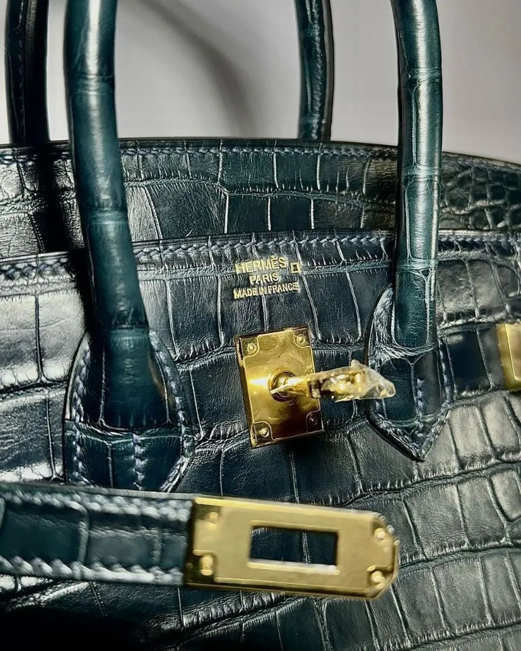 BOLSA HERMÈS BIRKIN CROCO 30/COURO VERDE/ - Foto 2