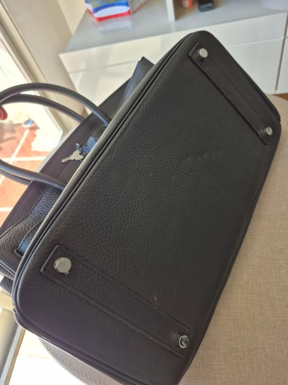Bolsa de mão em couro legítimo estilo francesa - Foto 3