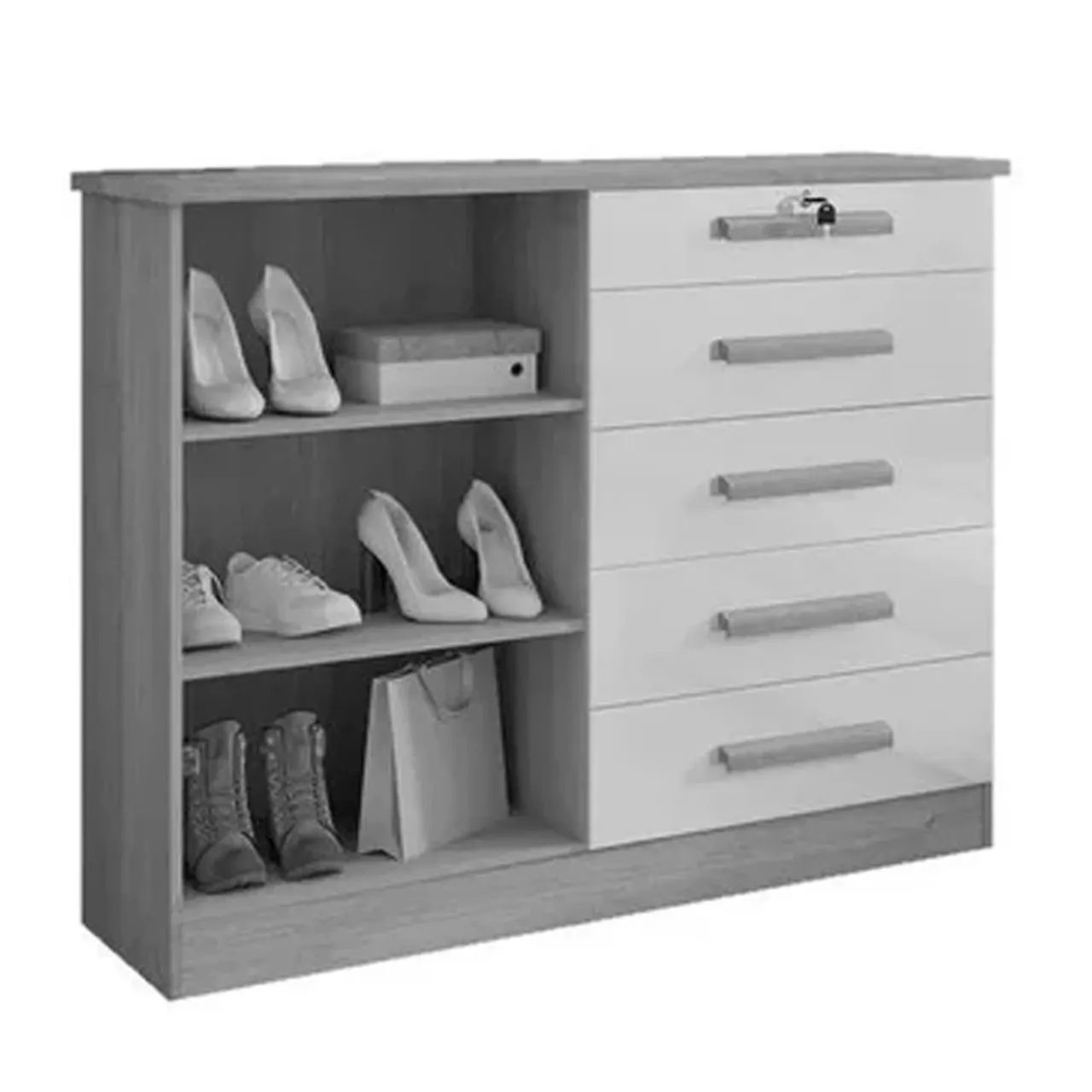 Cômoda 5 Gavetas 2 Portas Bella rf65 - Foto 3