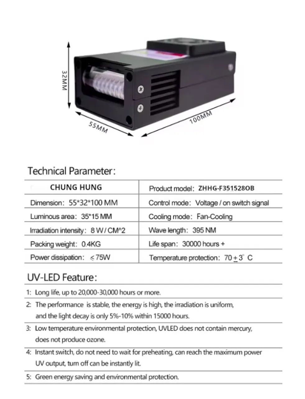 SECADOR LED UV 100W ALTA POTENCIA - IMPRESSORA E PLOTTER  - Foto 2