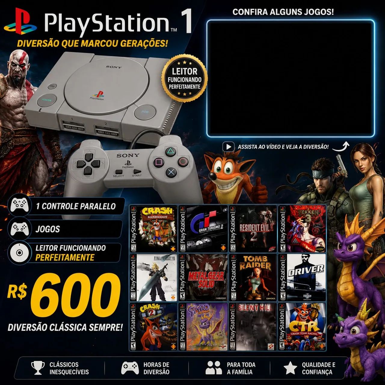Playstation 1 funcionando perfeitamente R$ 600 - Foto 2