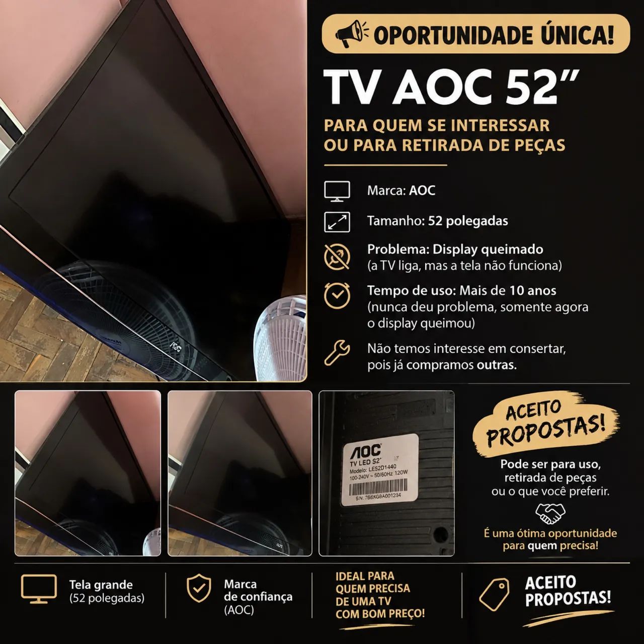 Tv AOC (leia a descrição)