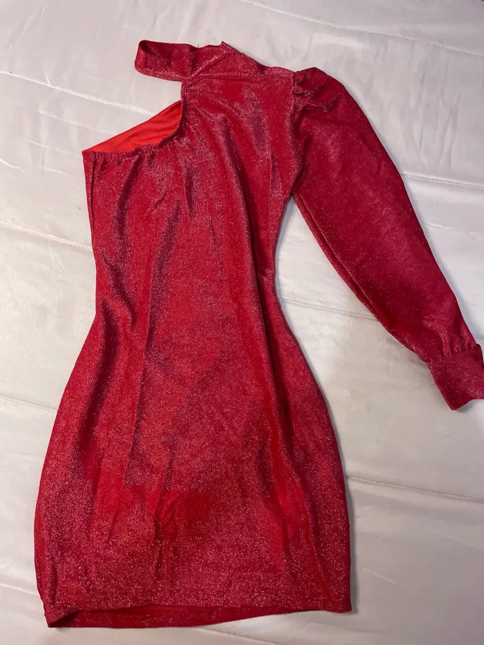 VESTIDO LUREX VERMELHO 